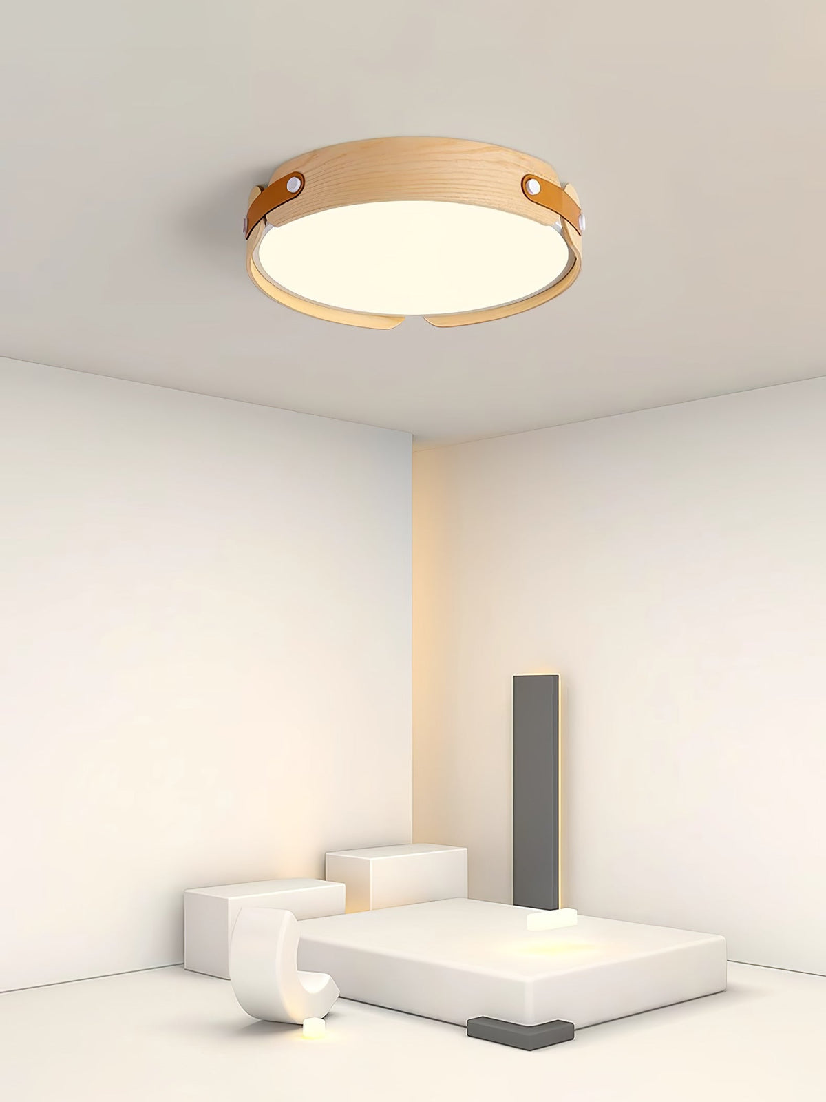 Edan Moderne minimalistische plafondlamp van hout
