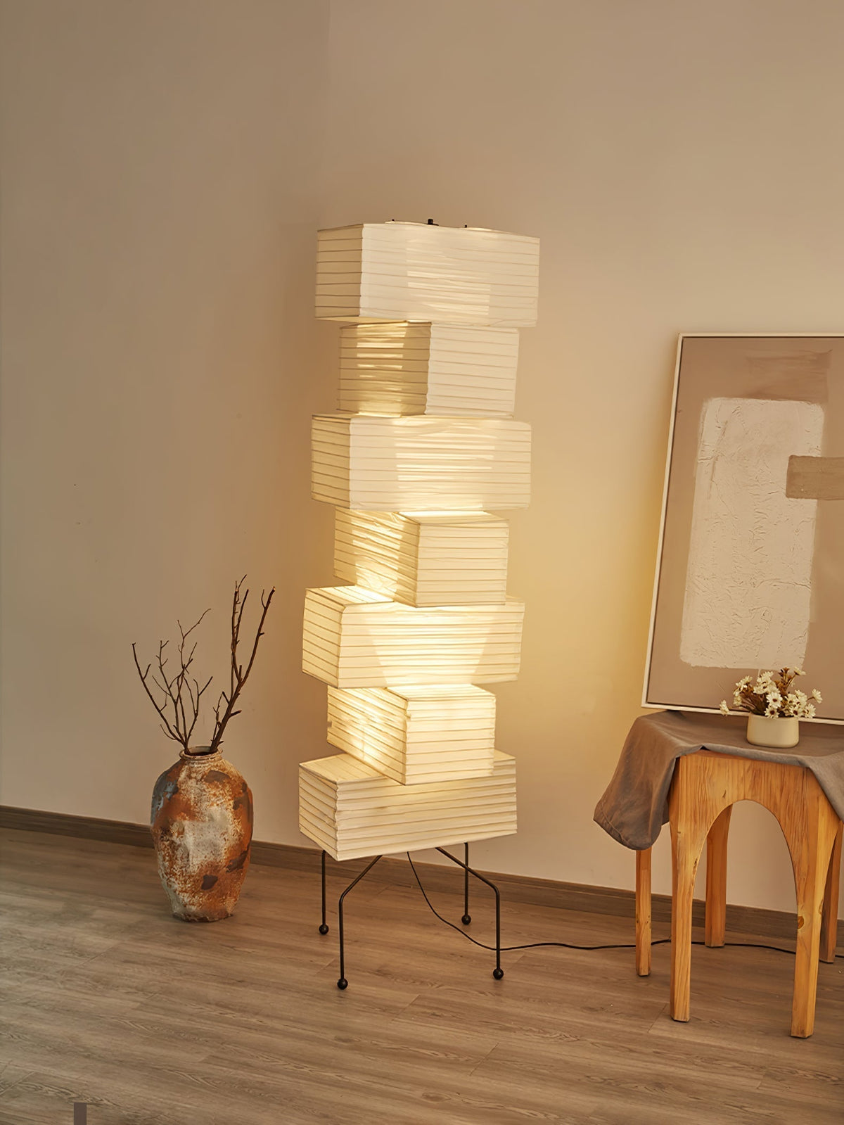 Avara vloerlamp van rijstpapier