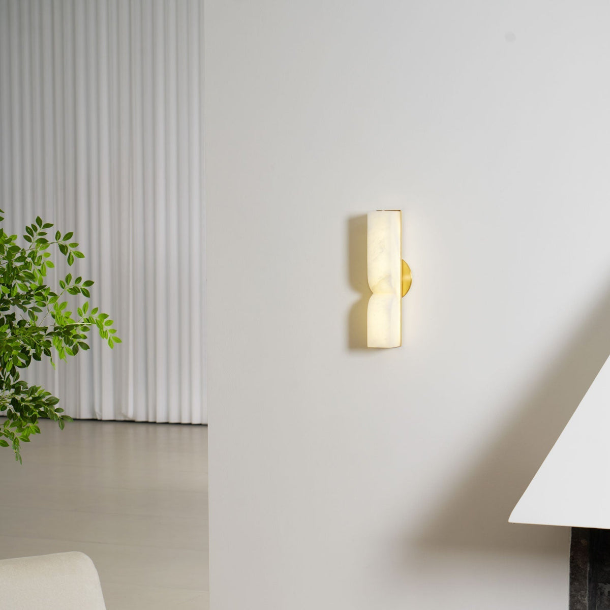 Niveelle Albast Rechthoekige wandlamp