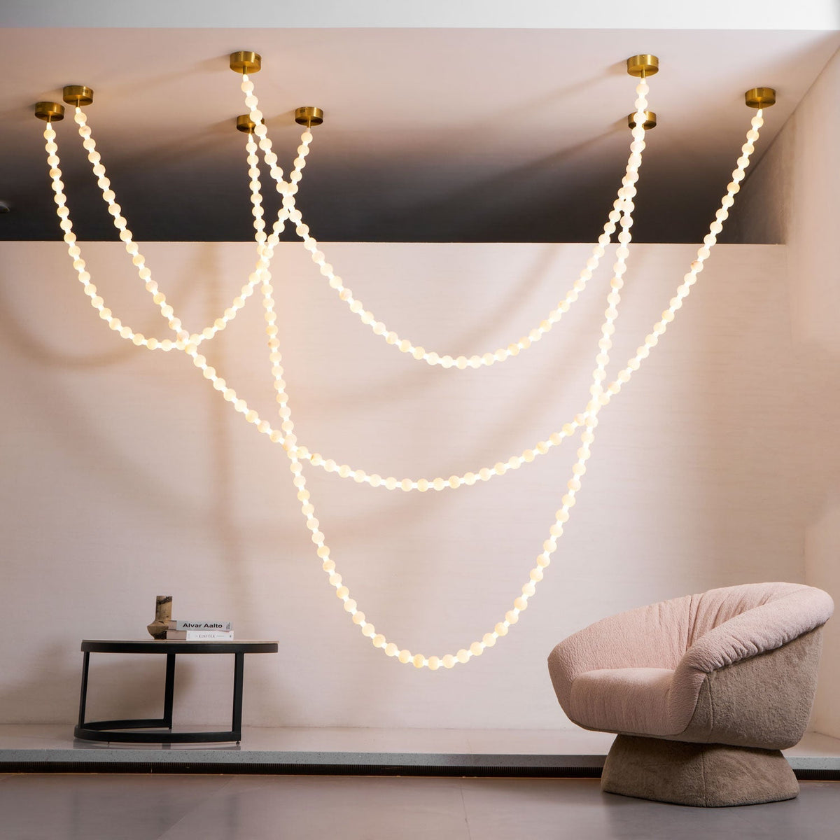 Grempt albast Pearl Necklace Kroonluchter