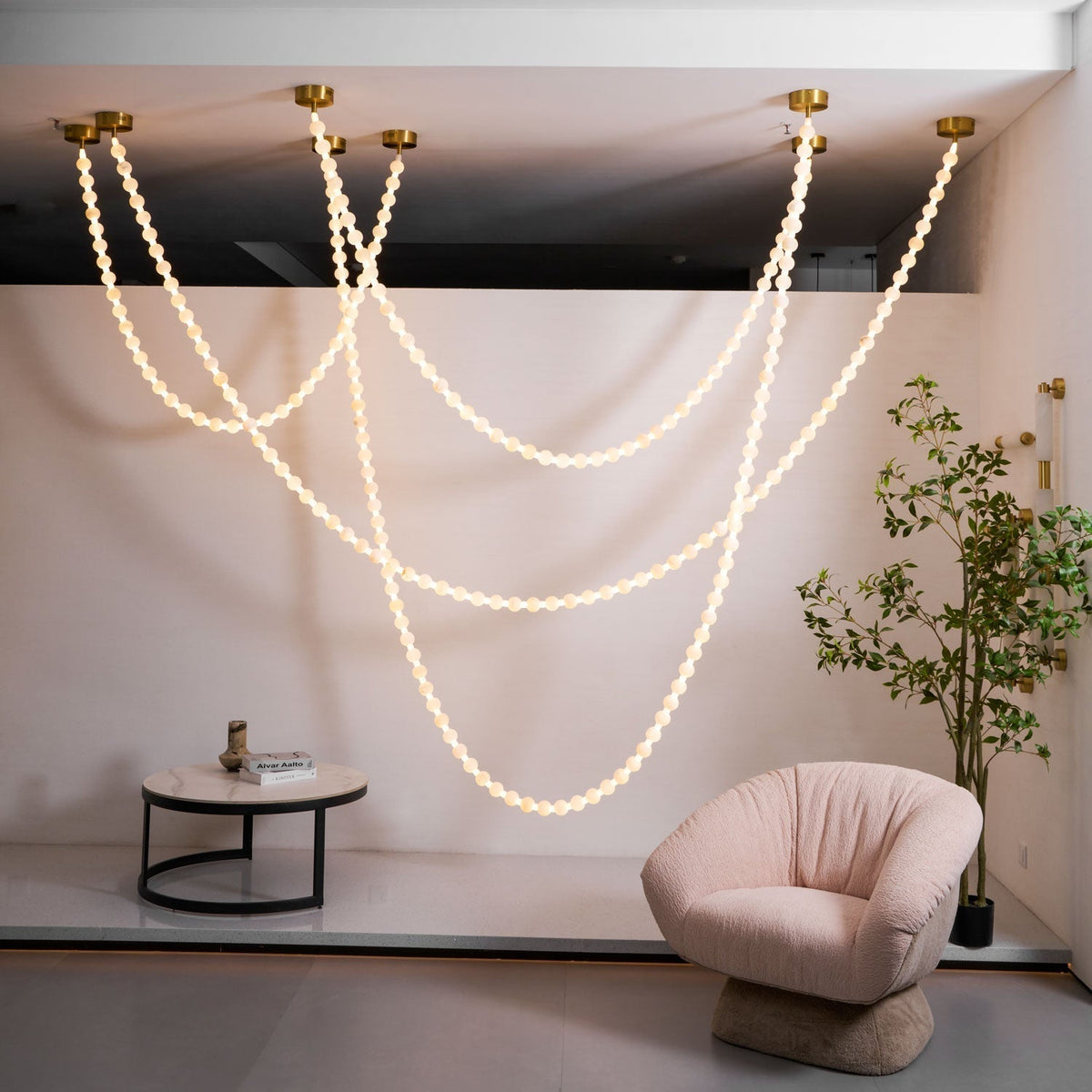 Grempt albast Pearl Necklace Kroonluchter