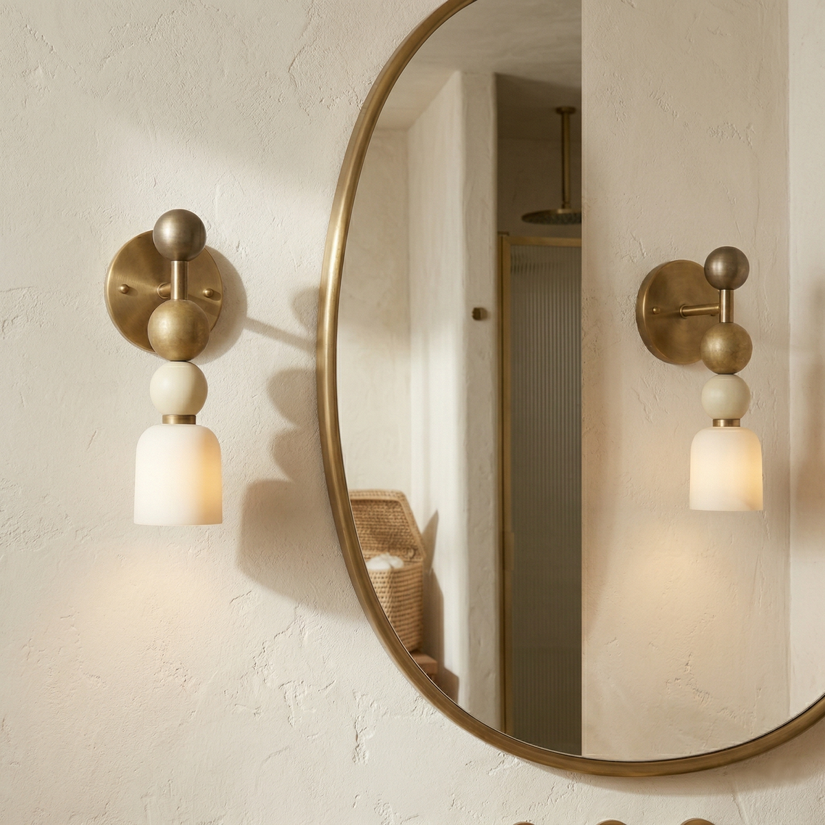 Serafin wandlamp van albast