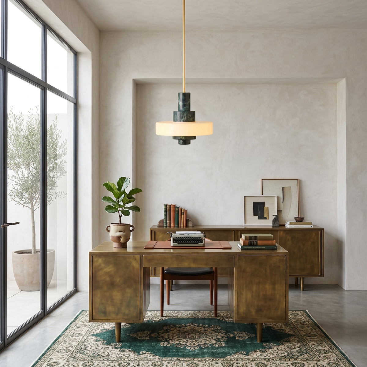 Mercury hanglamp met groen marmer