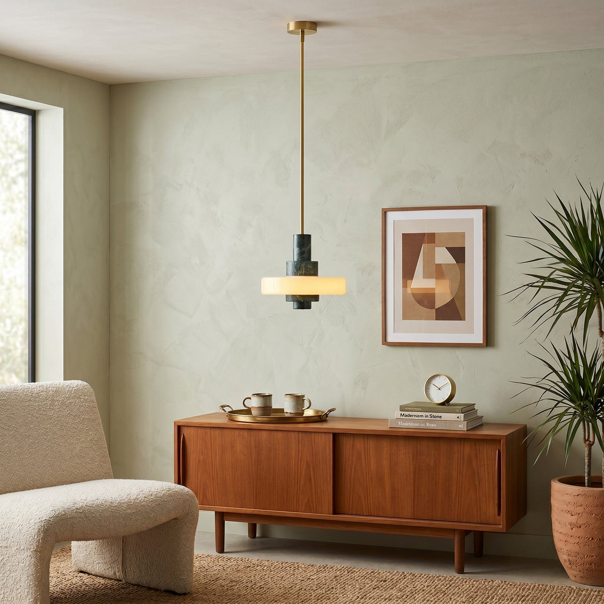 Mercury hanglamp met groen marmer