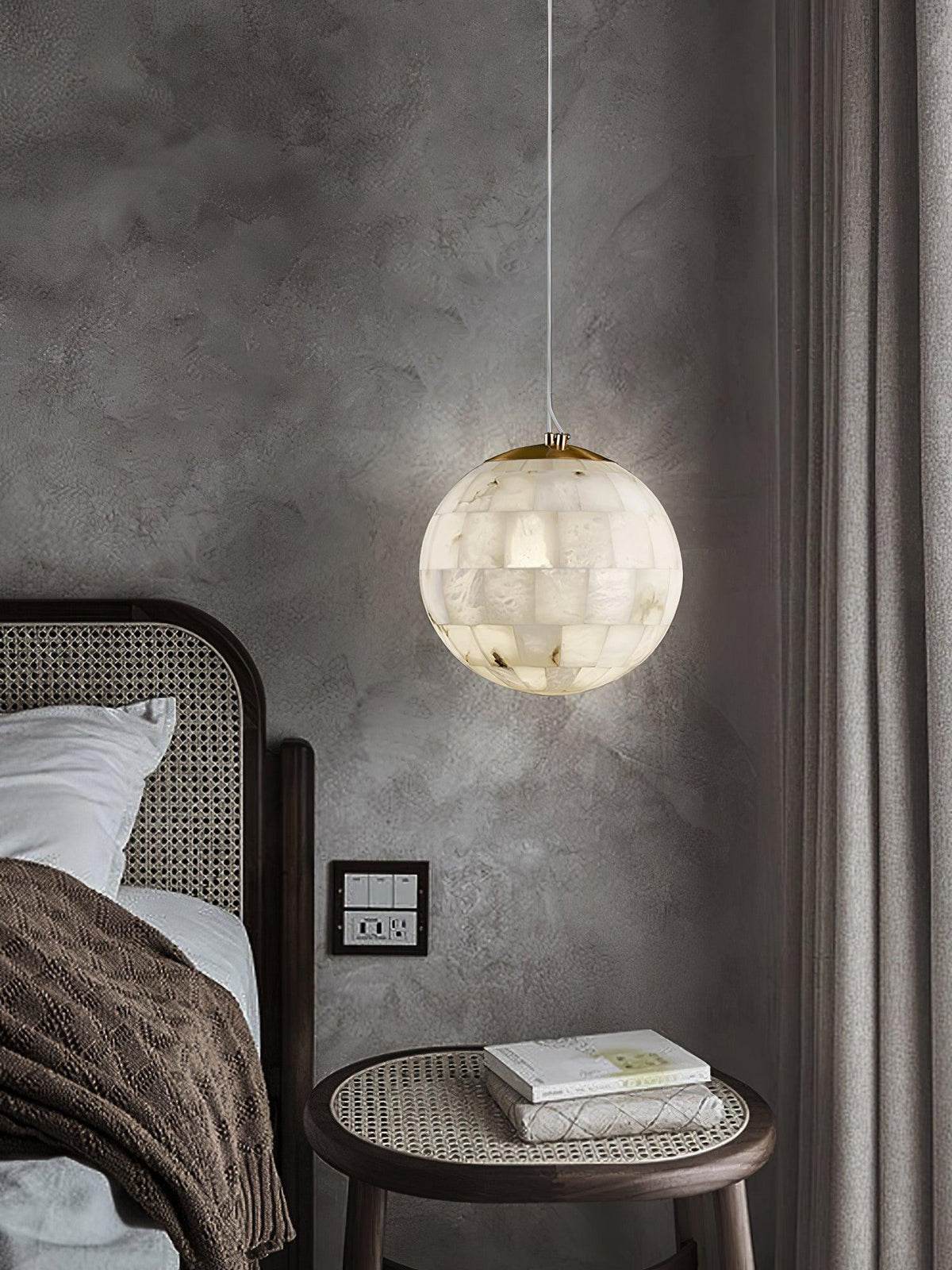 Amo albasten hanglamp bolvormig