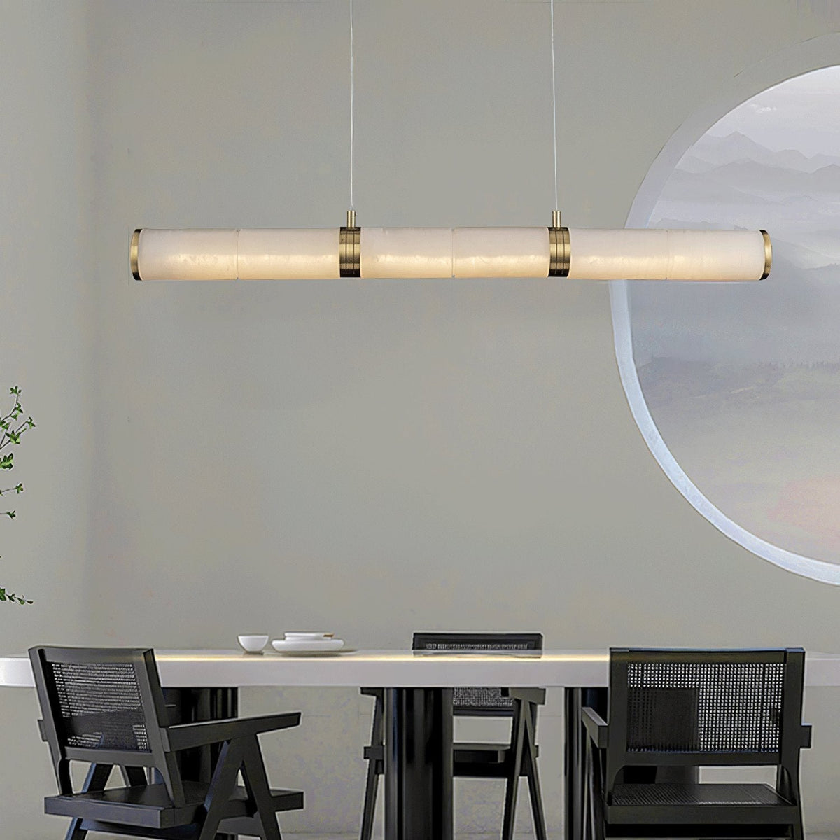 Gevrel minimalistisch hanglamp van albast