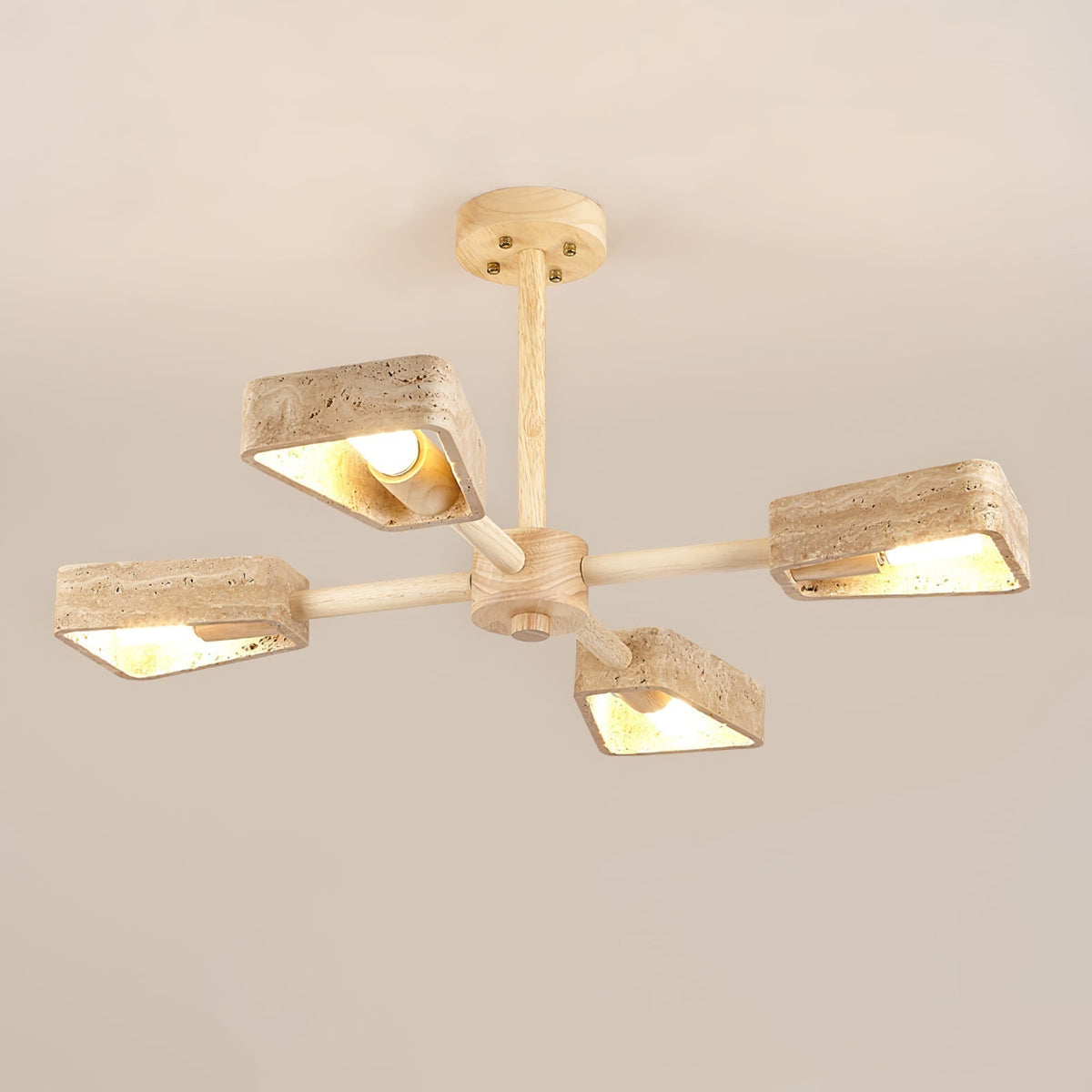 Hedra Travertin Geometrisch Kroonluchter