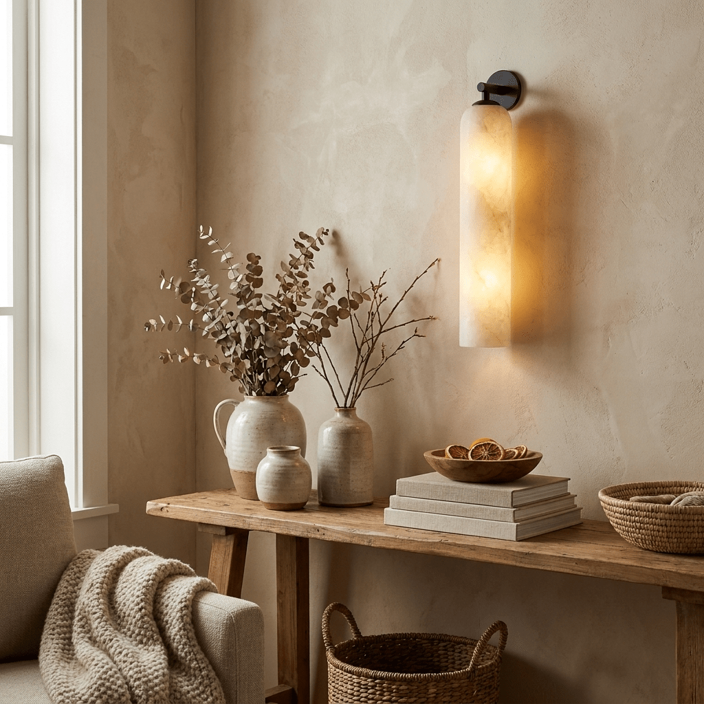 Tube wandlamp van Albast