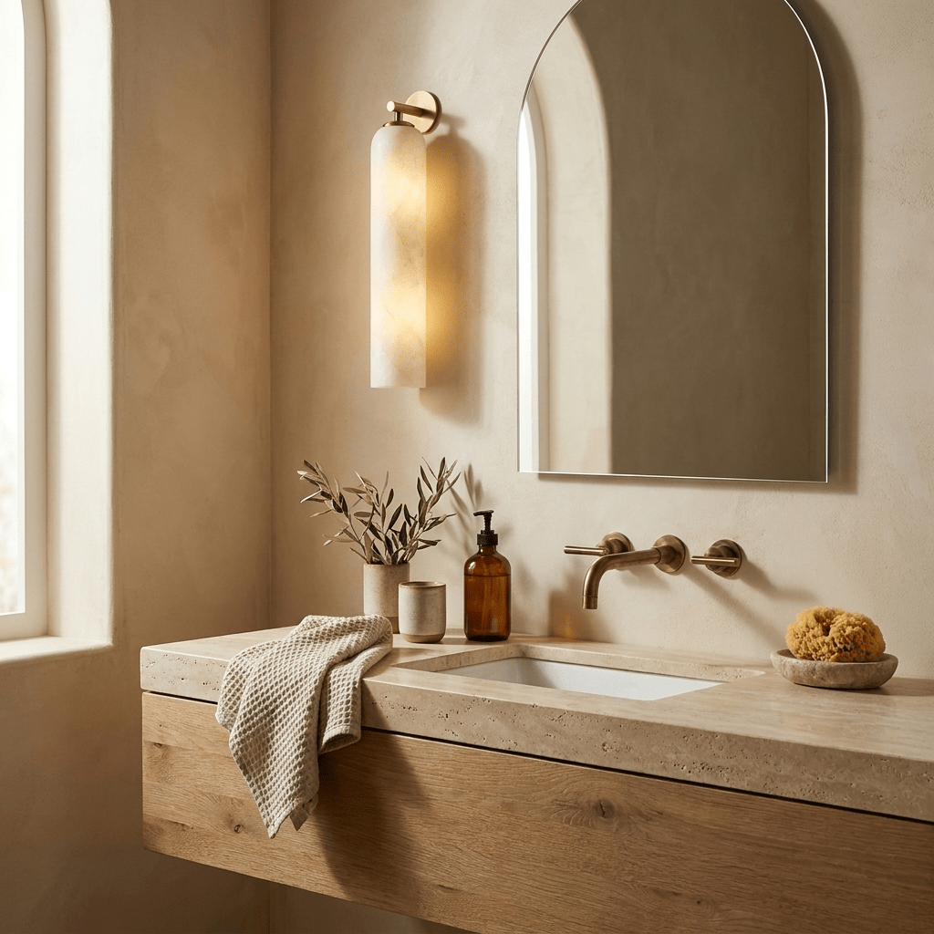 Tube wandlamp van Albast