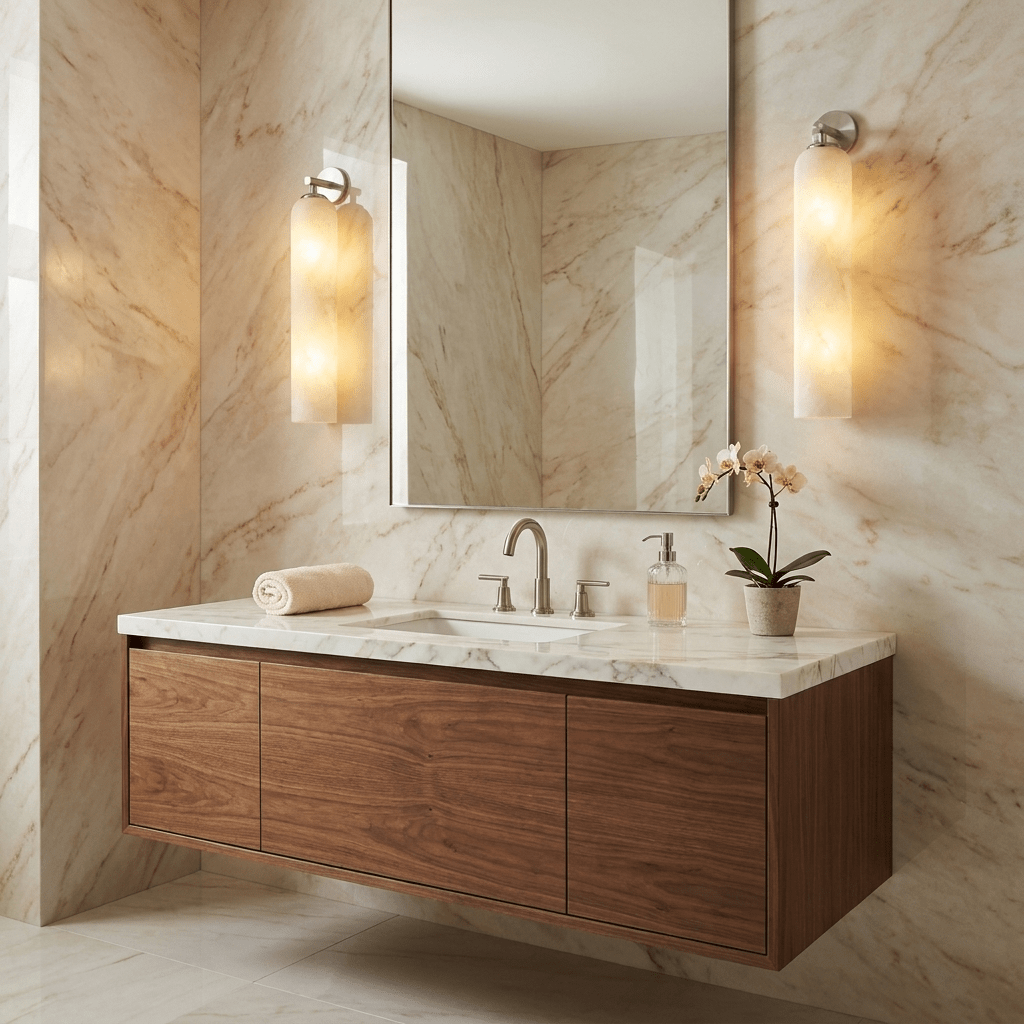 Tube wandlamp van Albast