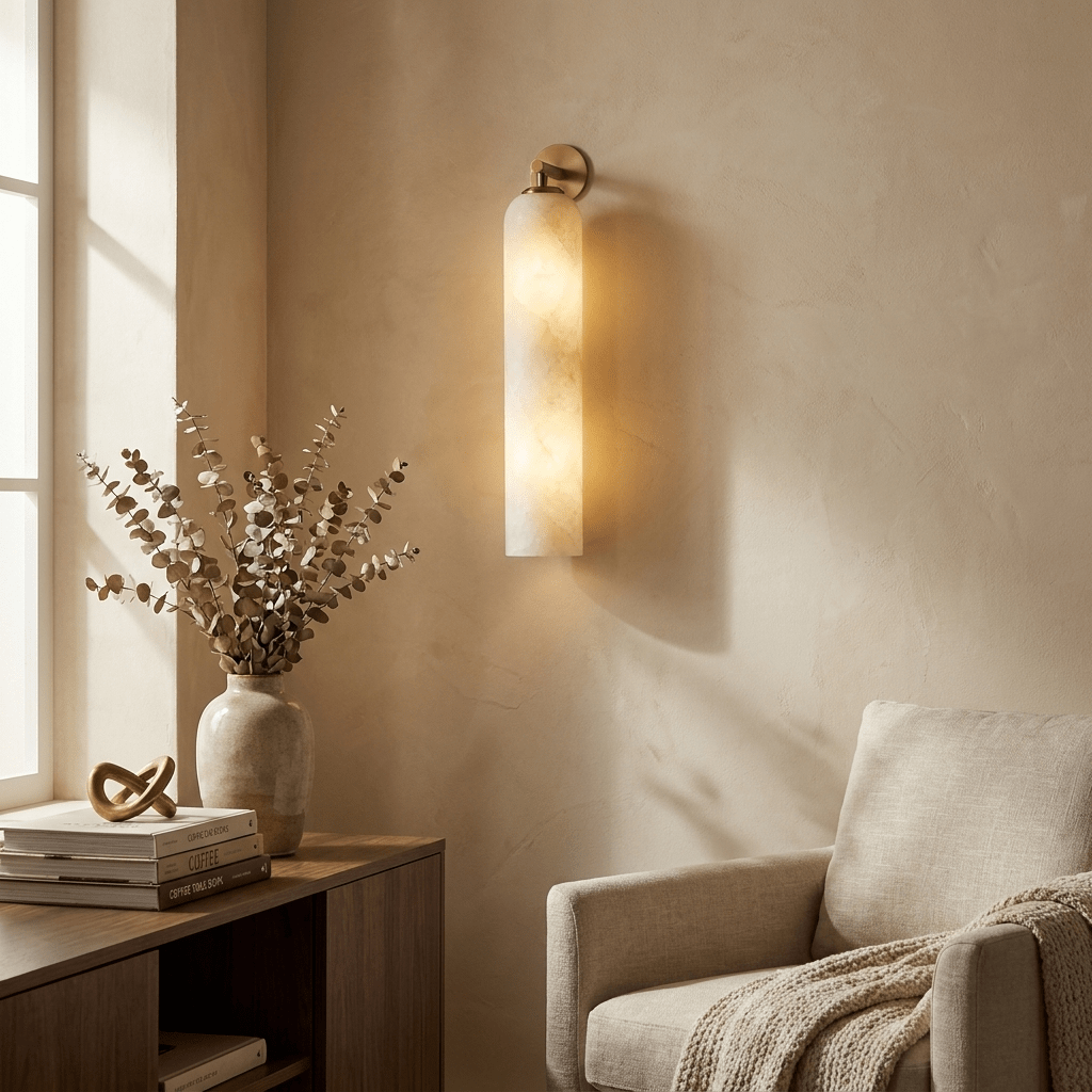 Tube wandlamp van Albast
