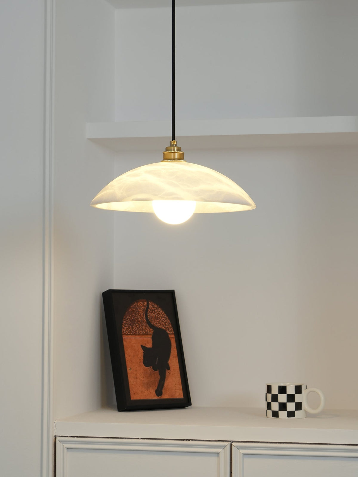 Warenol Minimalistische hanglamp van albast
