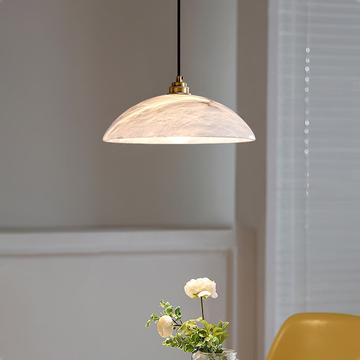 Warenol Minimalistische hanglamp van albast
