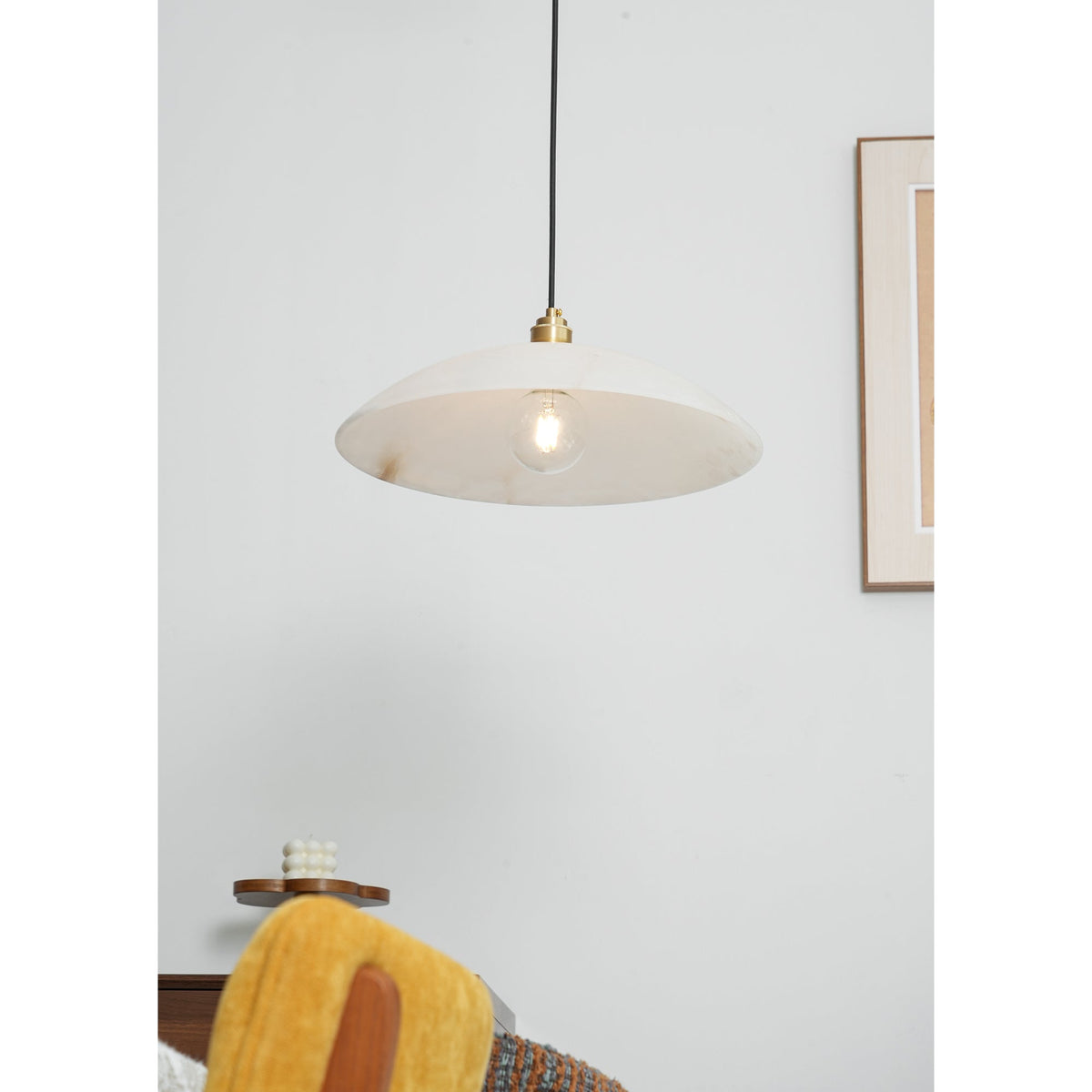 Warenol Minimalistische hanglamp van albast