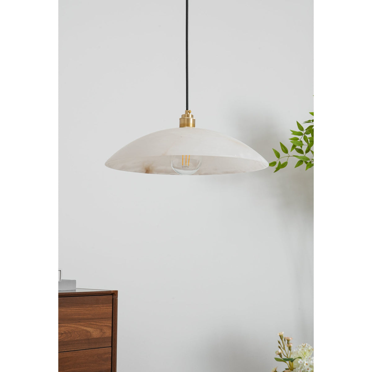 Warenol Minimalistische hanglamp van albast