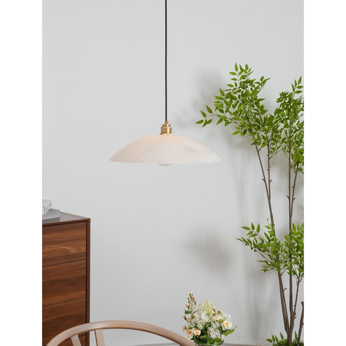 Warenol Minimalistische hanglamp van albast