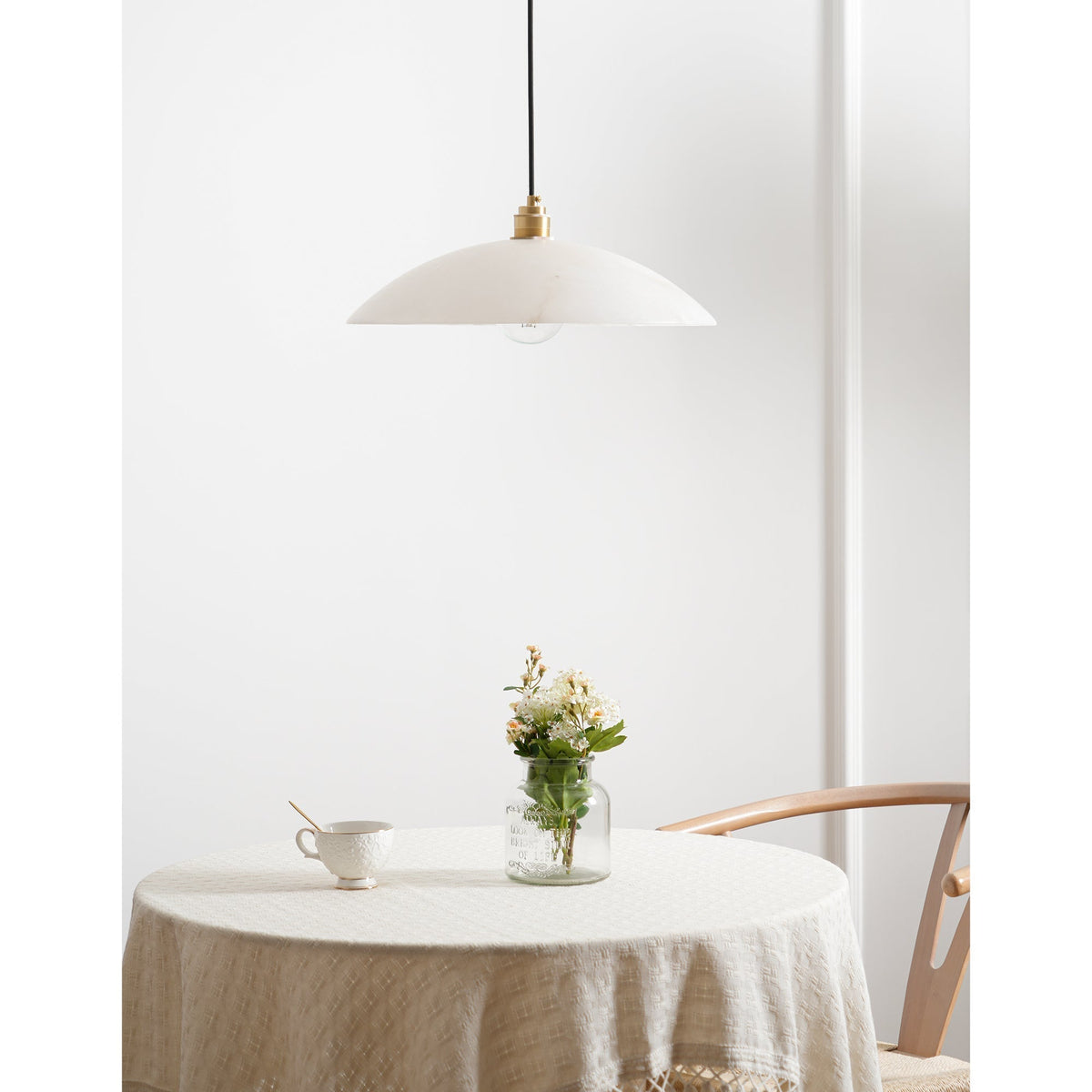 Warenol Minimalistische hanglamp van albast