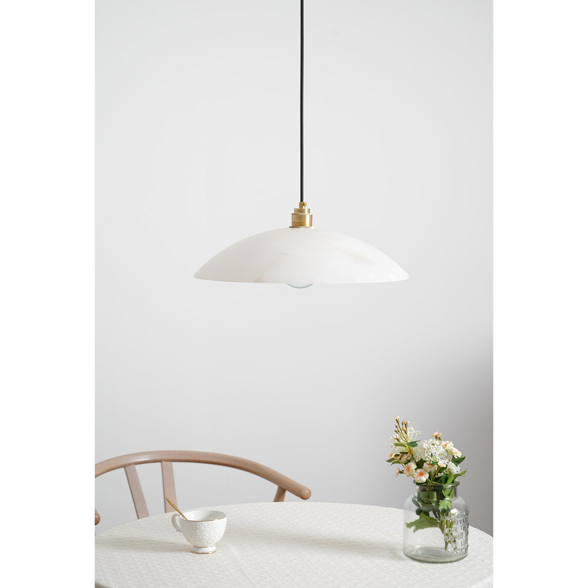 Warenol Minimalistische hanglamp van albast