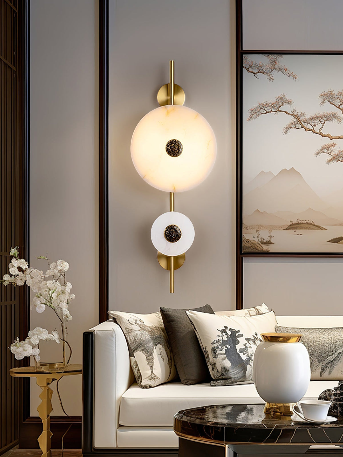 Evadne albasten wandlamp