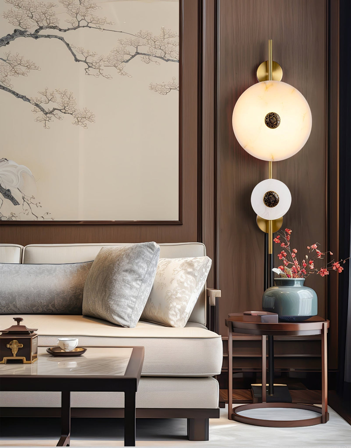 Evadne albasten wandlamp