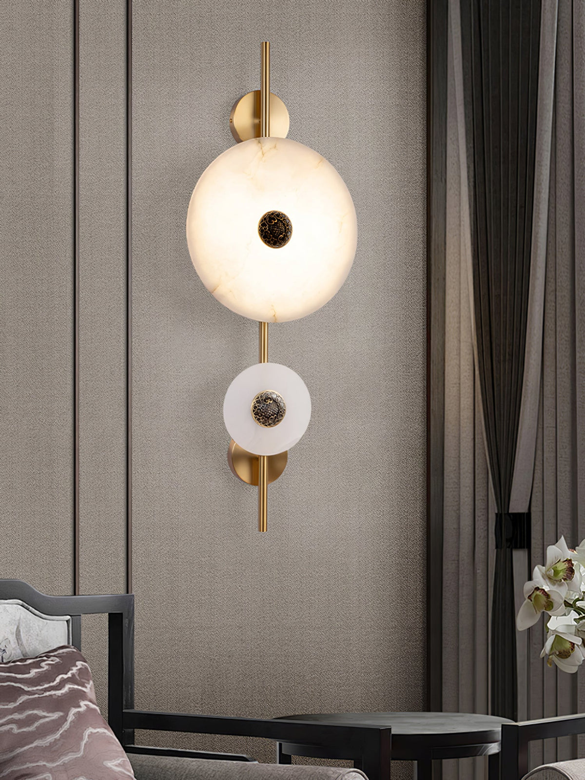 Evadne albasten wandlamp