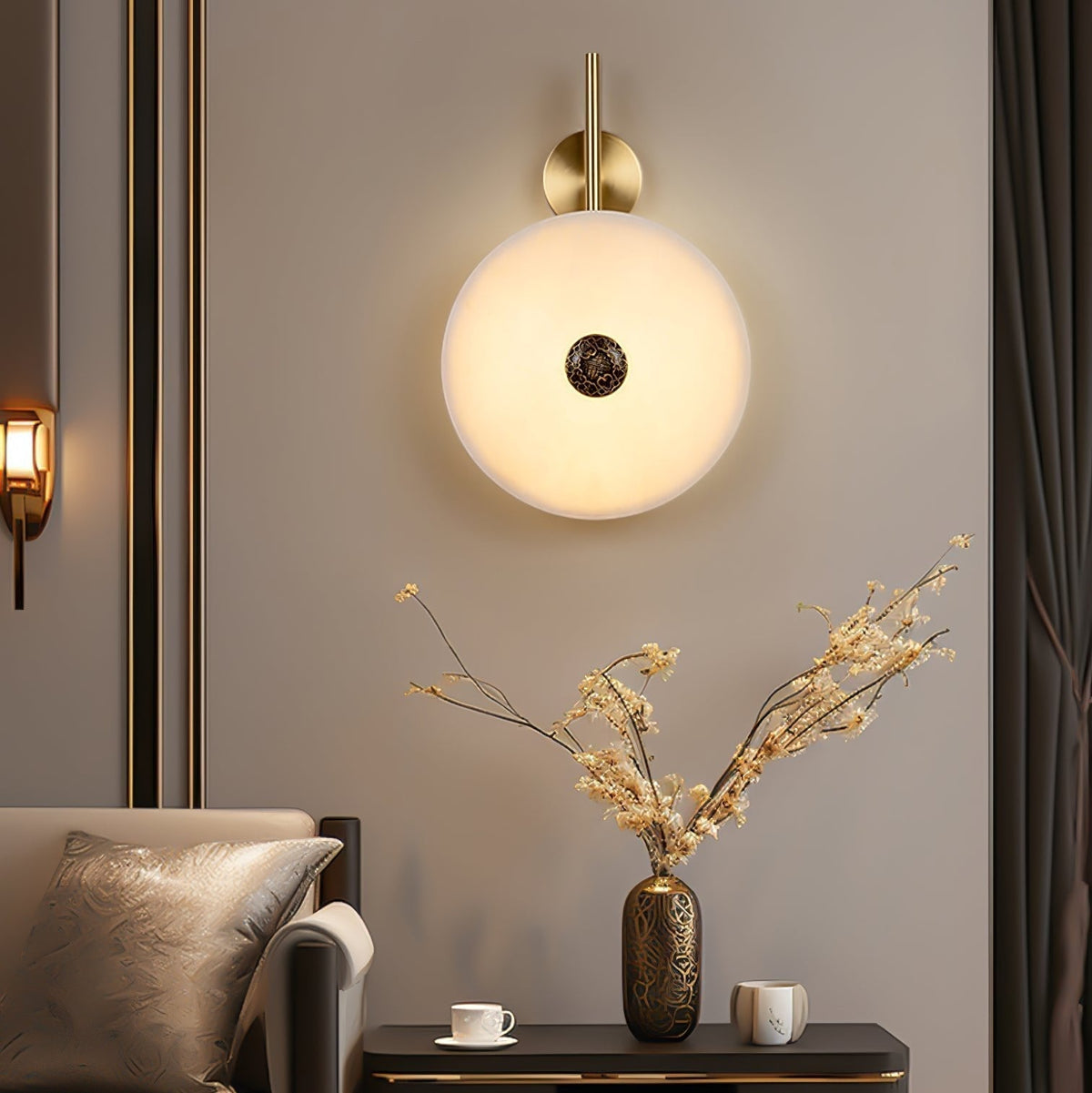 Evadne albasten wandlamp