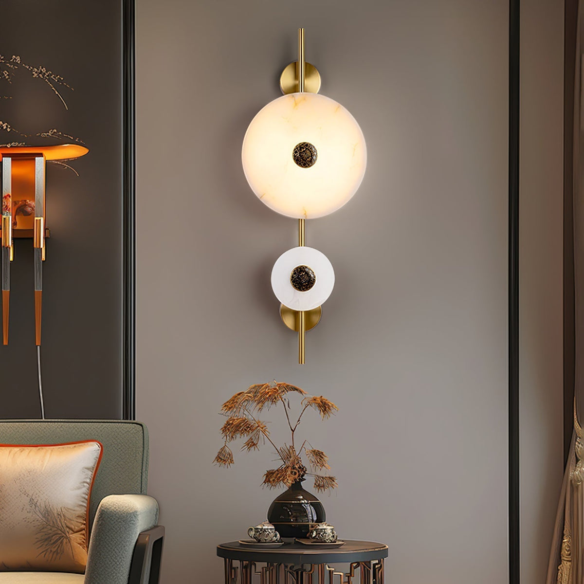 Evadne albasten wandlamp