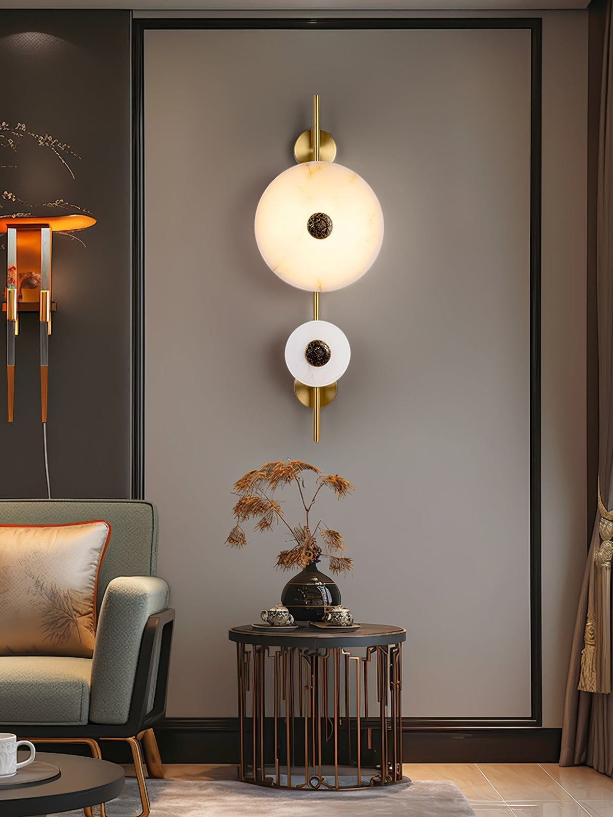 Evadne albasten wandlamp