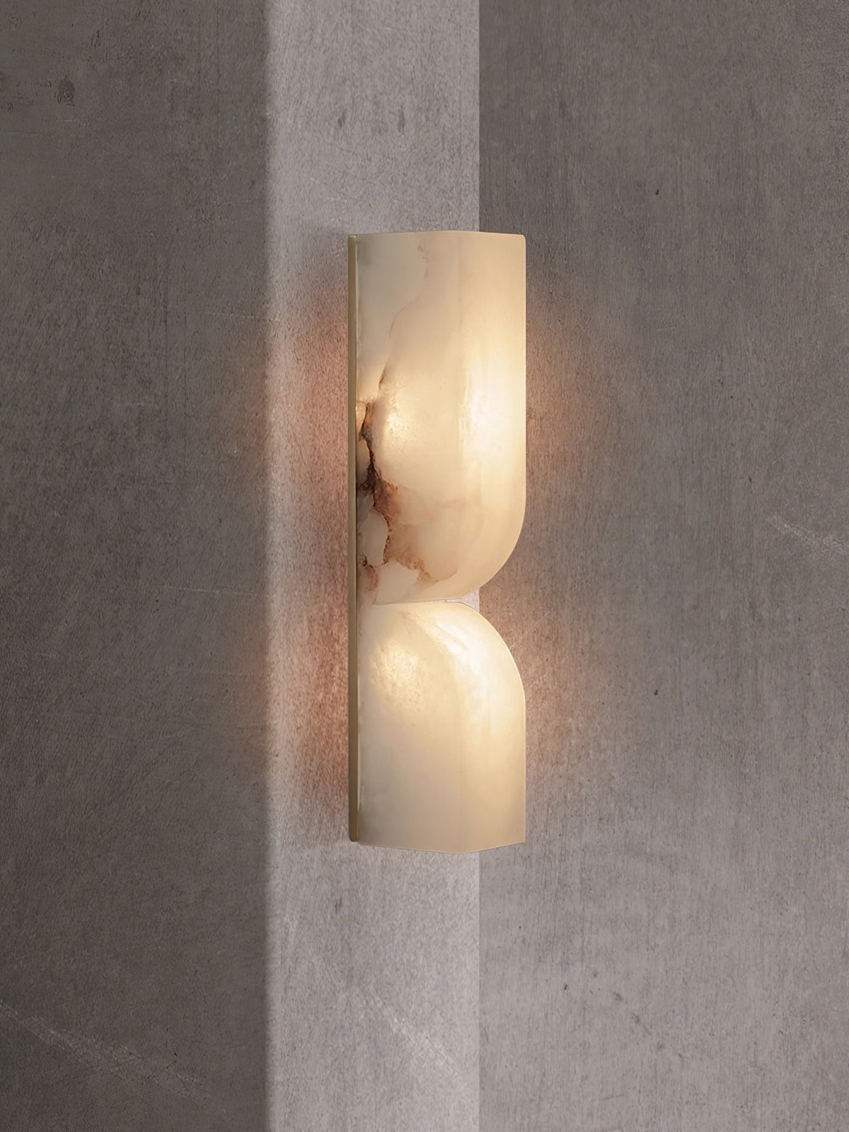 Niveelle Albast Rechthoekige wandlamp