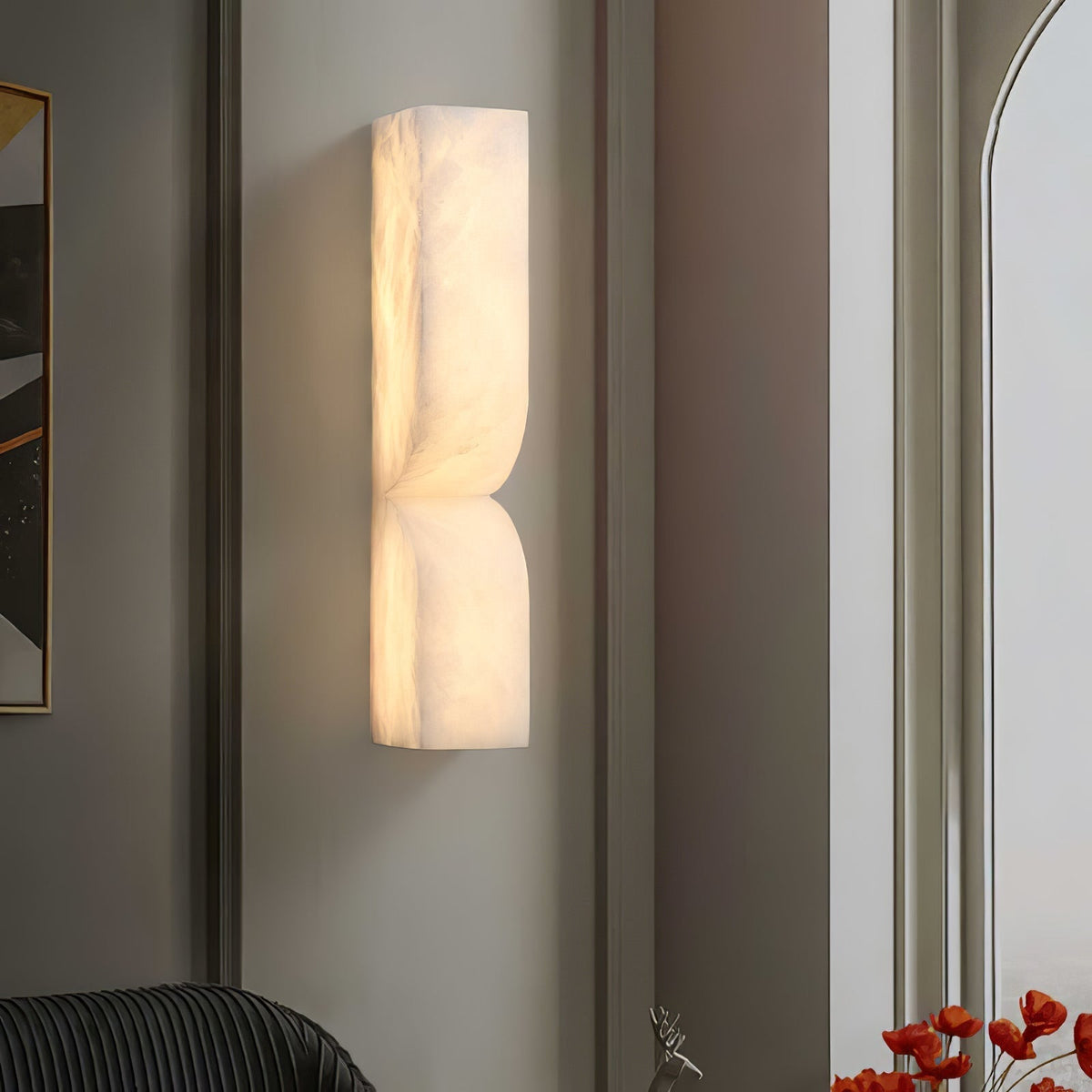 Niveelle Albast Rechthoekige wandlamp