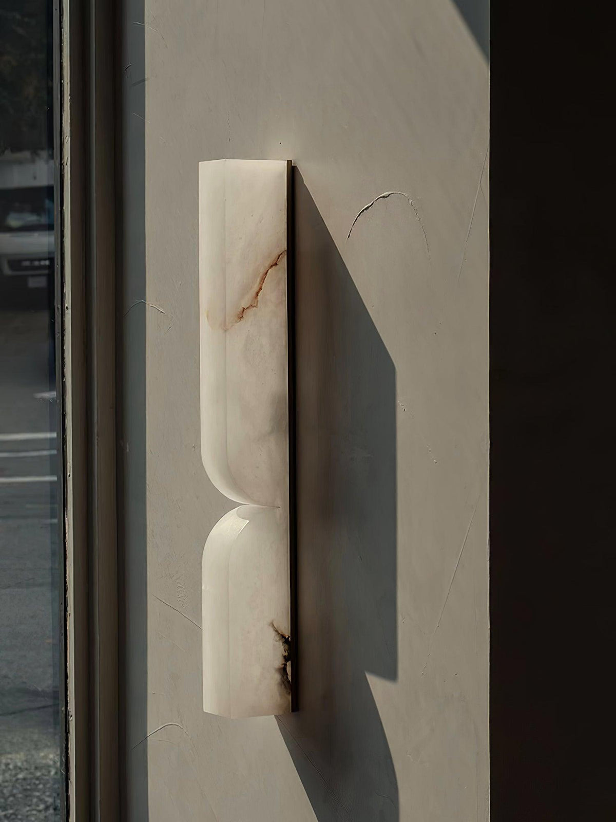 Lena Albast rechthoekige wandlamp met stekker