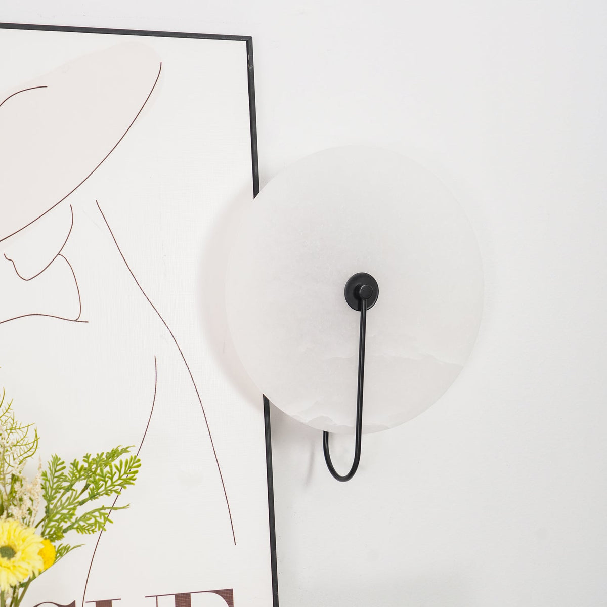 Albeaine Albast bollen wandlamp met Stekker