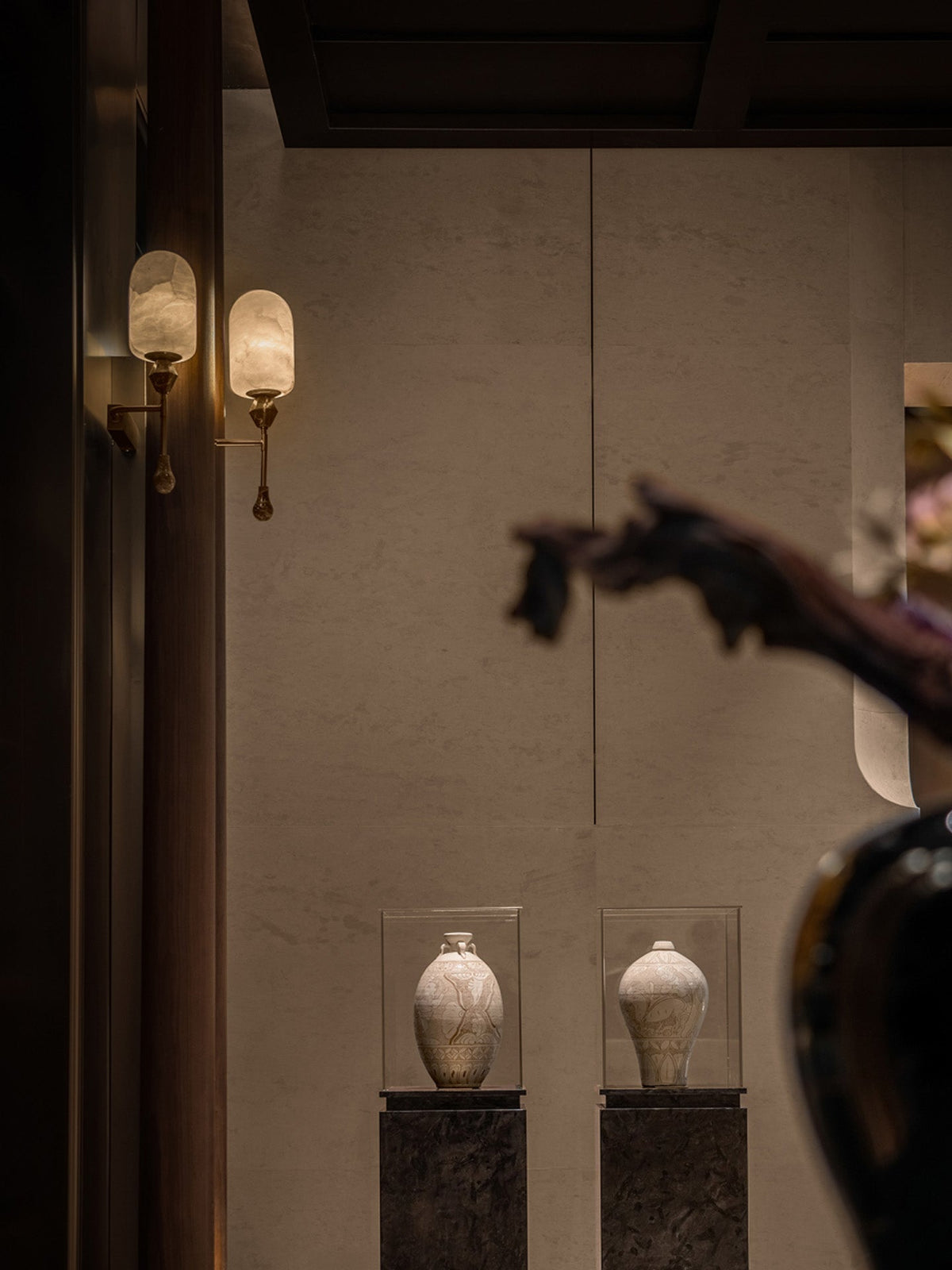 Mila Vintage Albast Dubbele wandlamp