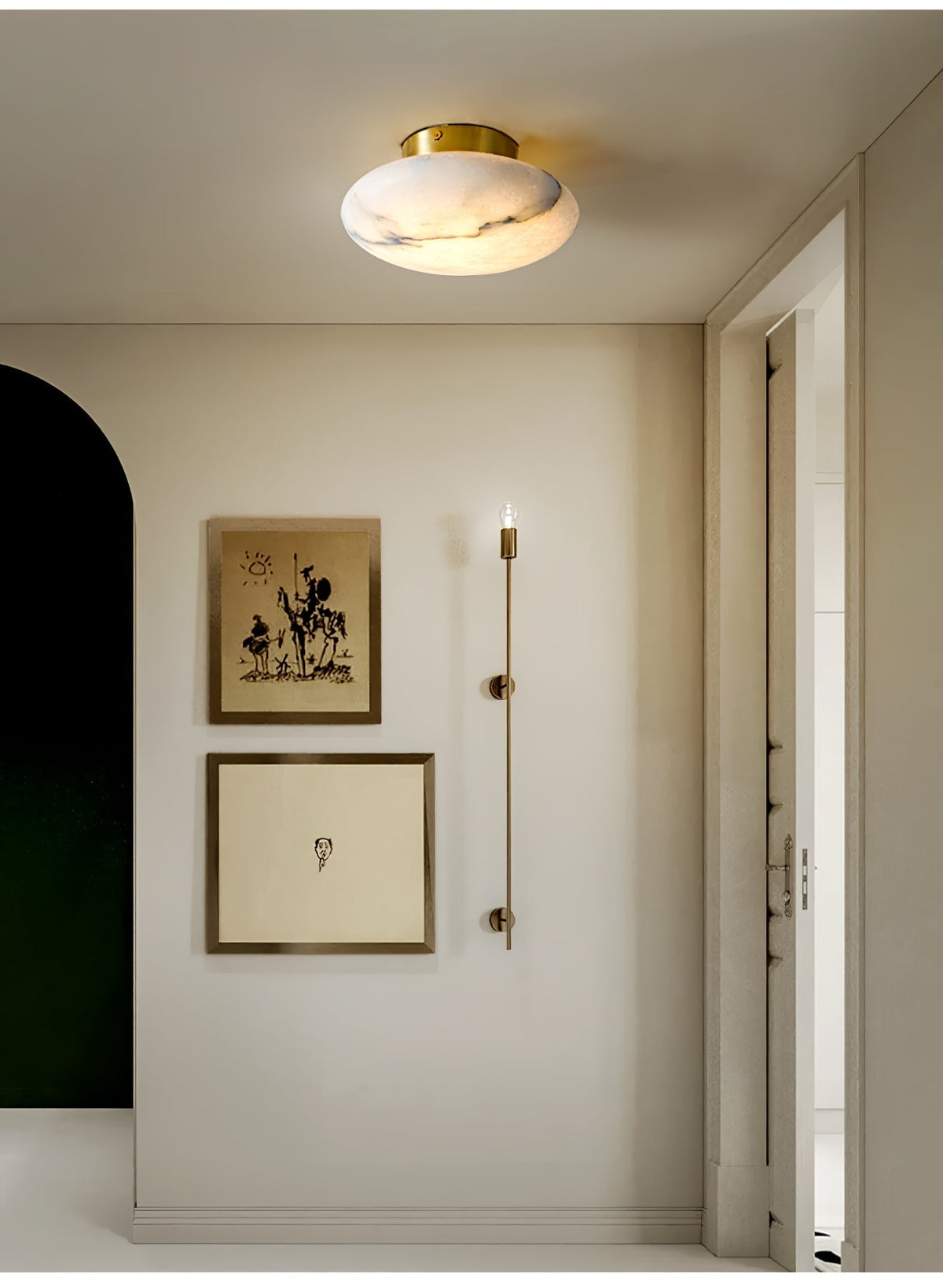 Vanorara minimalistische plafondlamp van albast