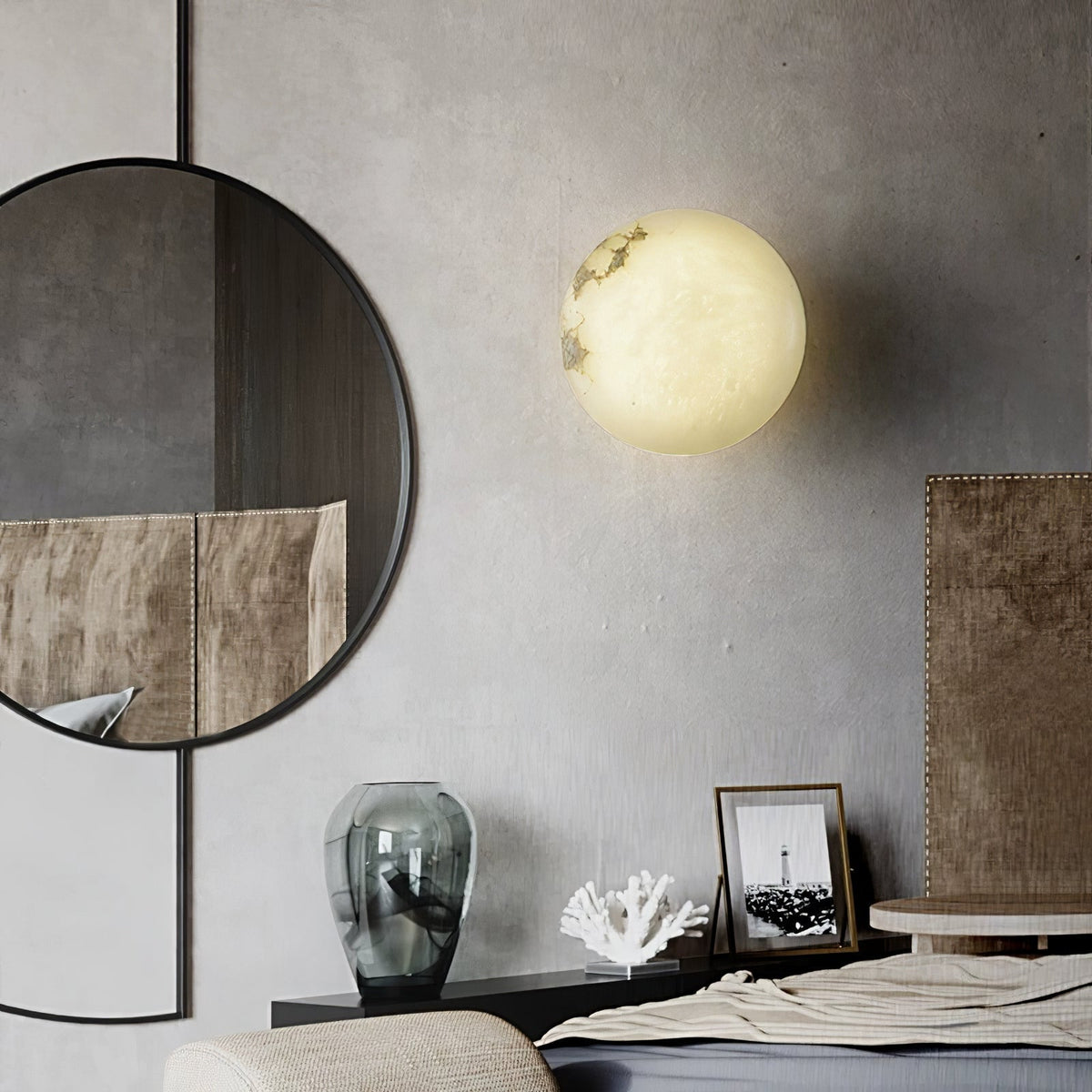 Vanorara minimalistische plafondlamp van albast