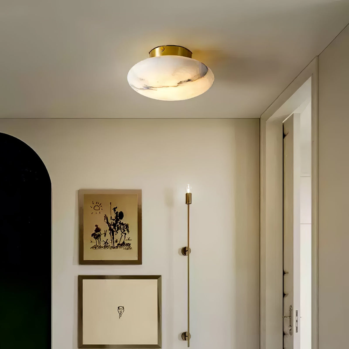 Vanorara minimalistische plafondlamp van albast