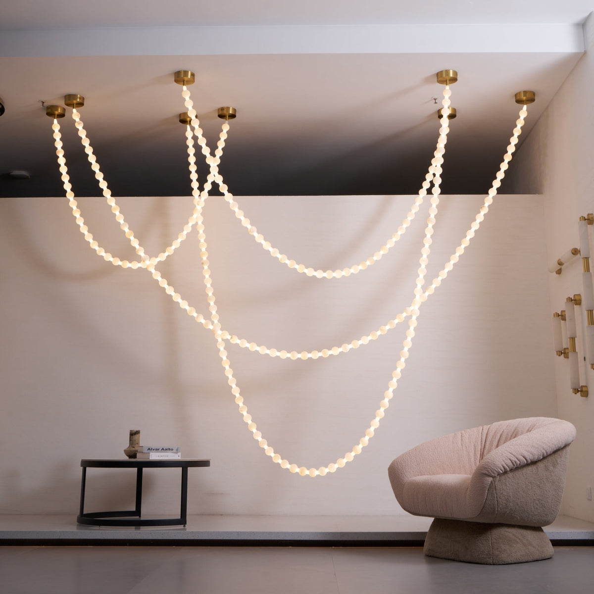 Grempt albast Pearl Necklace Kroonluchter