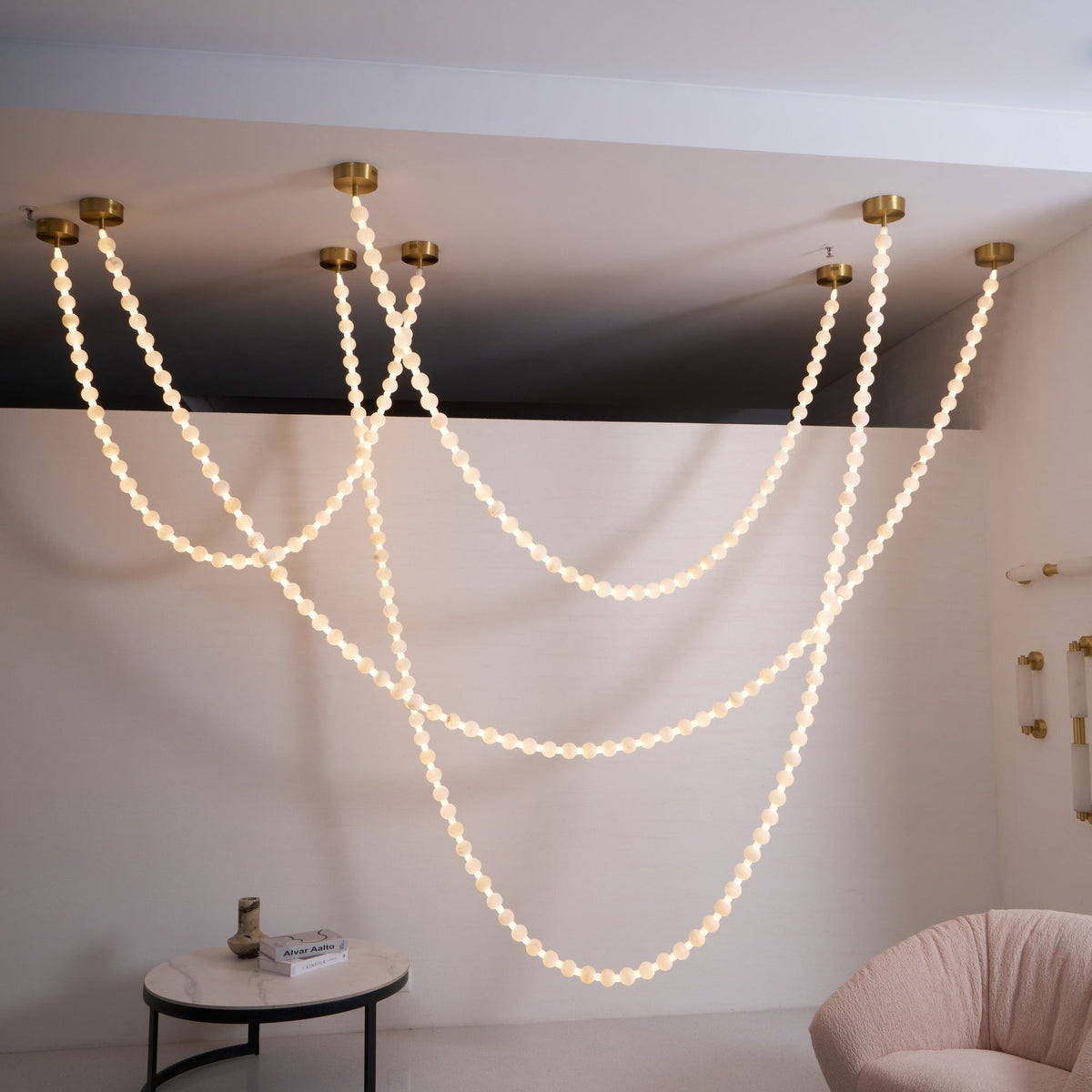 Grempt albast Pearl Necklace Kroonluchter
