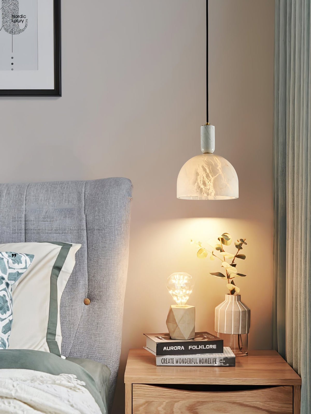 Leda minimalistische hanglamp in albast