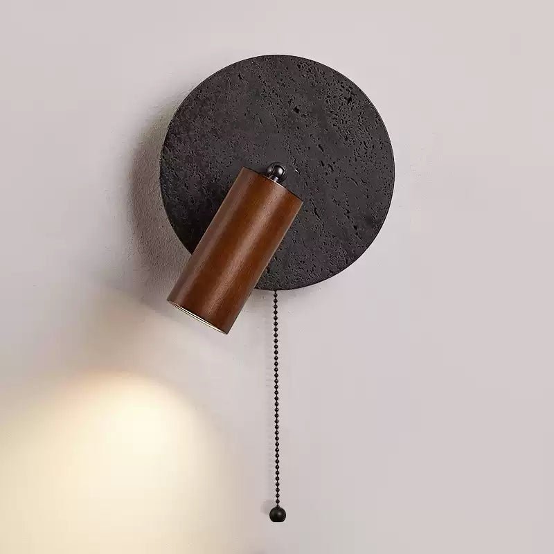 Jaxlen Zwart travertin wandlamp