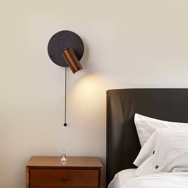 Jaxlen Zwart travertin wandlamp