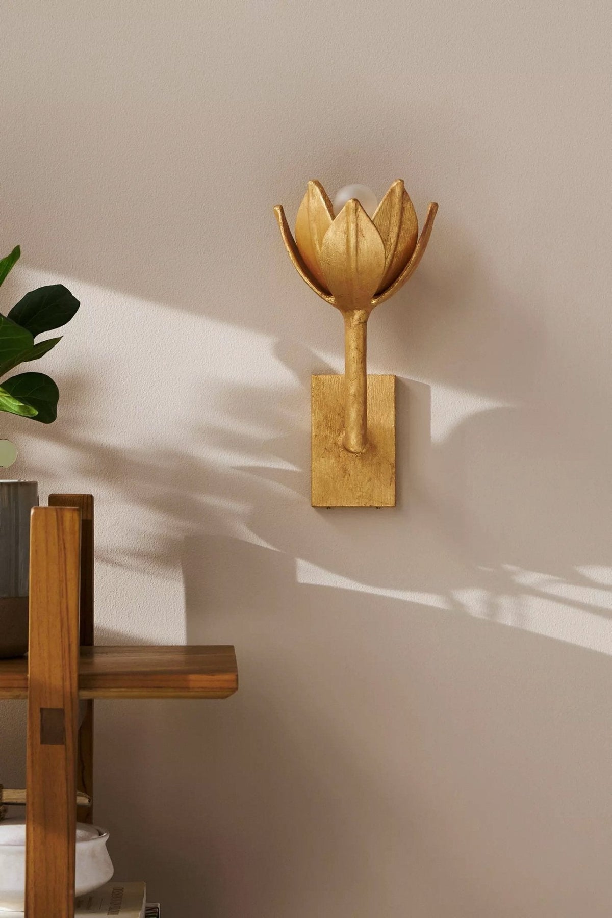 Clira messing wandlamp Lotus Bloom
