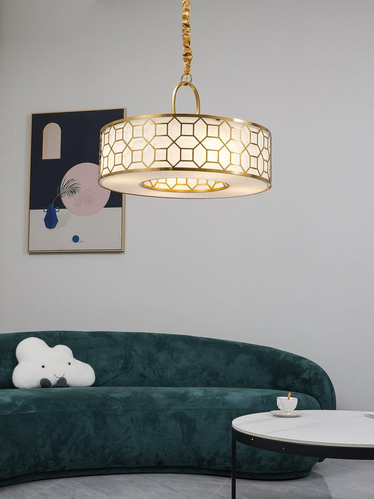 Arshaor Premium elegantie Ronde hanglamp van koper en glas
