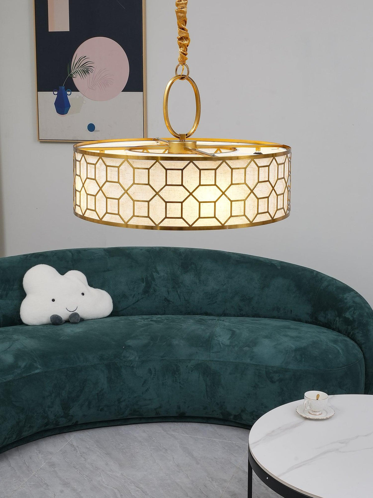 Arshaor Premium elegantie Ronde hanglamp van koper en glas