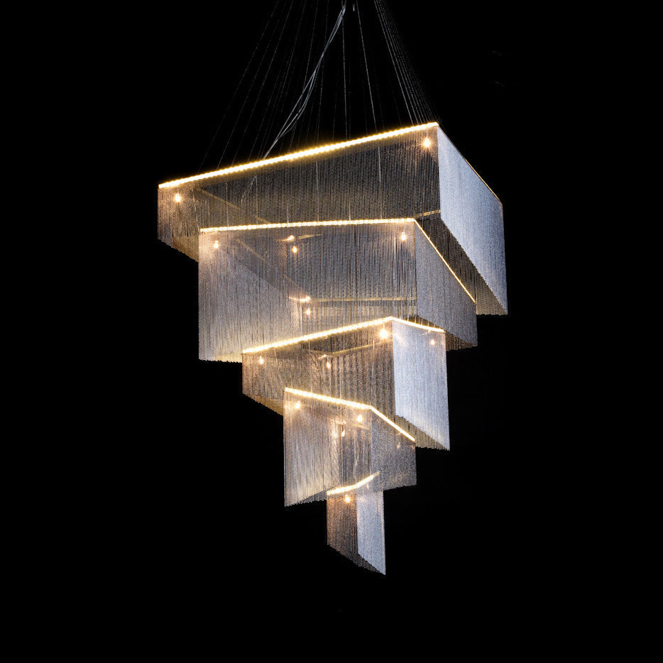 Caeluvyn Postmoderne kroonluchter met ketting en tassel van metaal