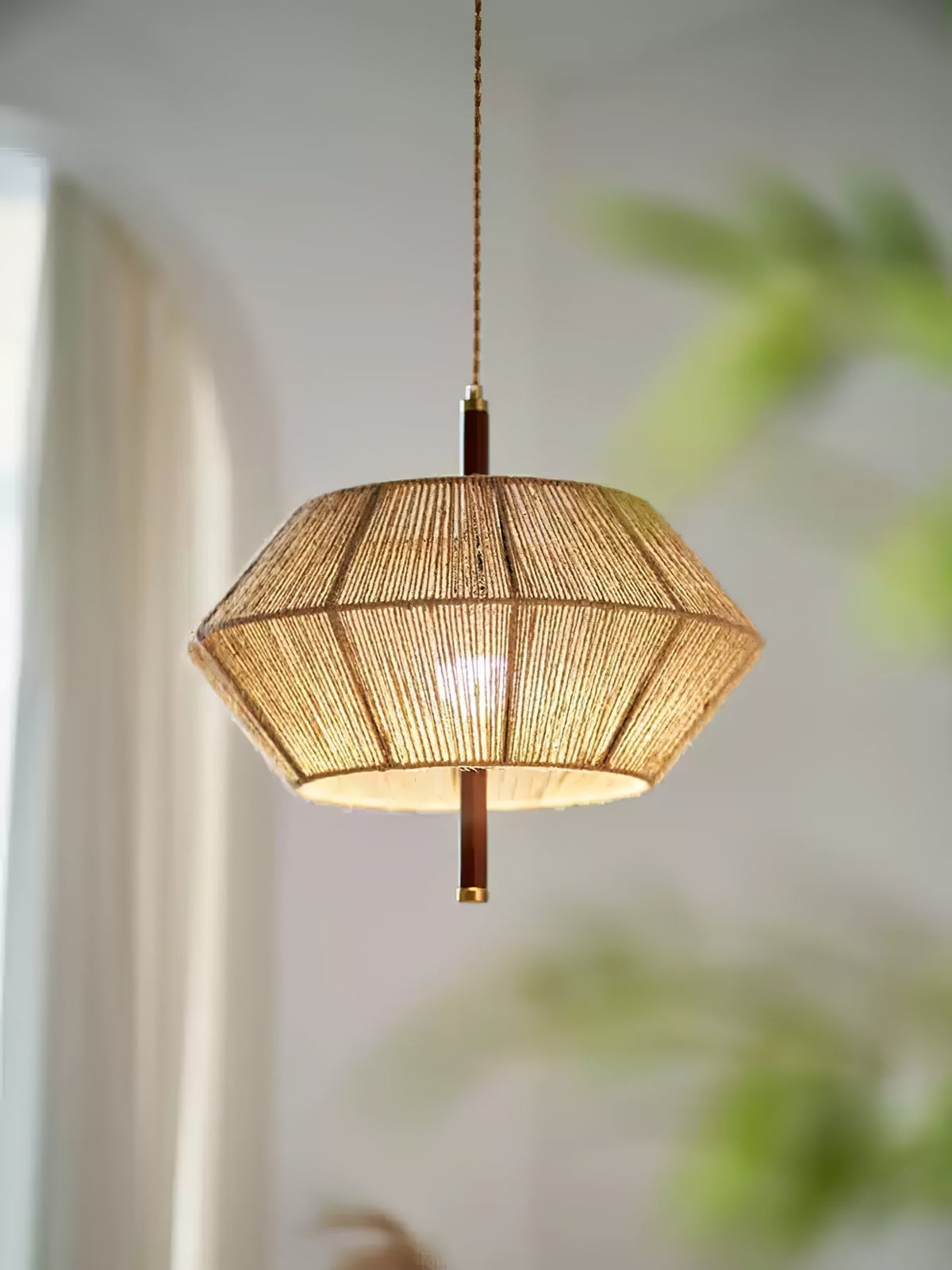 Vintage hanglamp van rotan