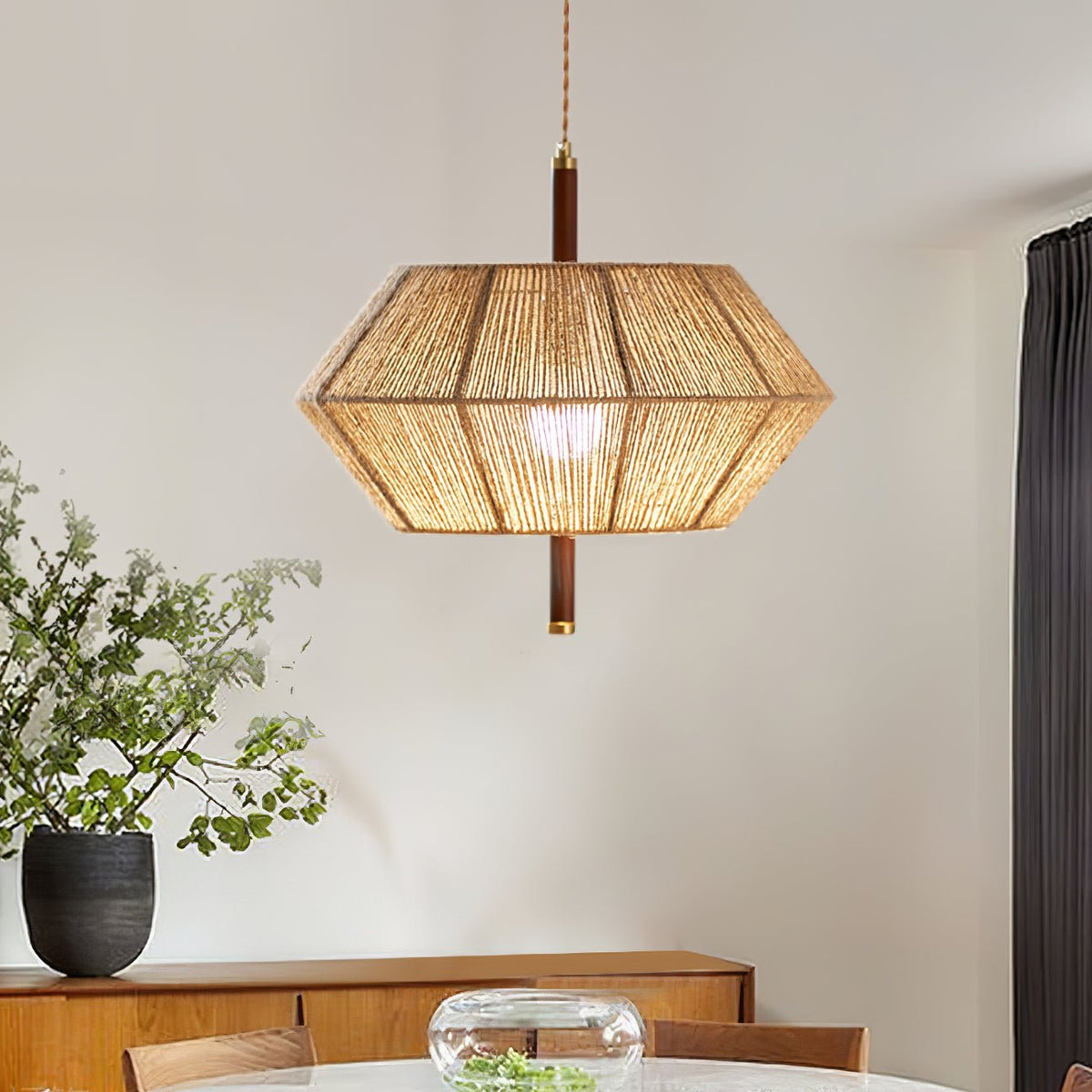 Vintage hanglamp van rotan