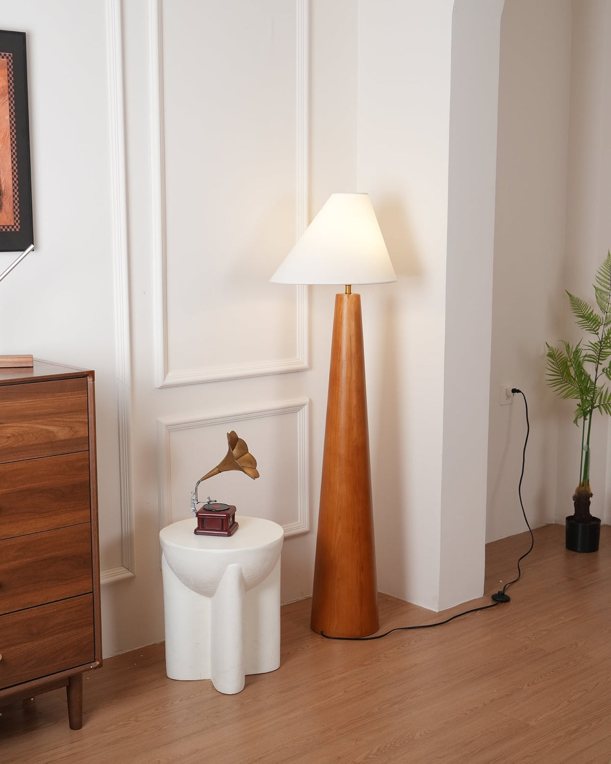 Pinnacle minimalistisch Houten vloerlamp