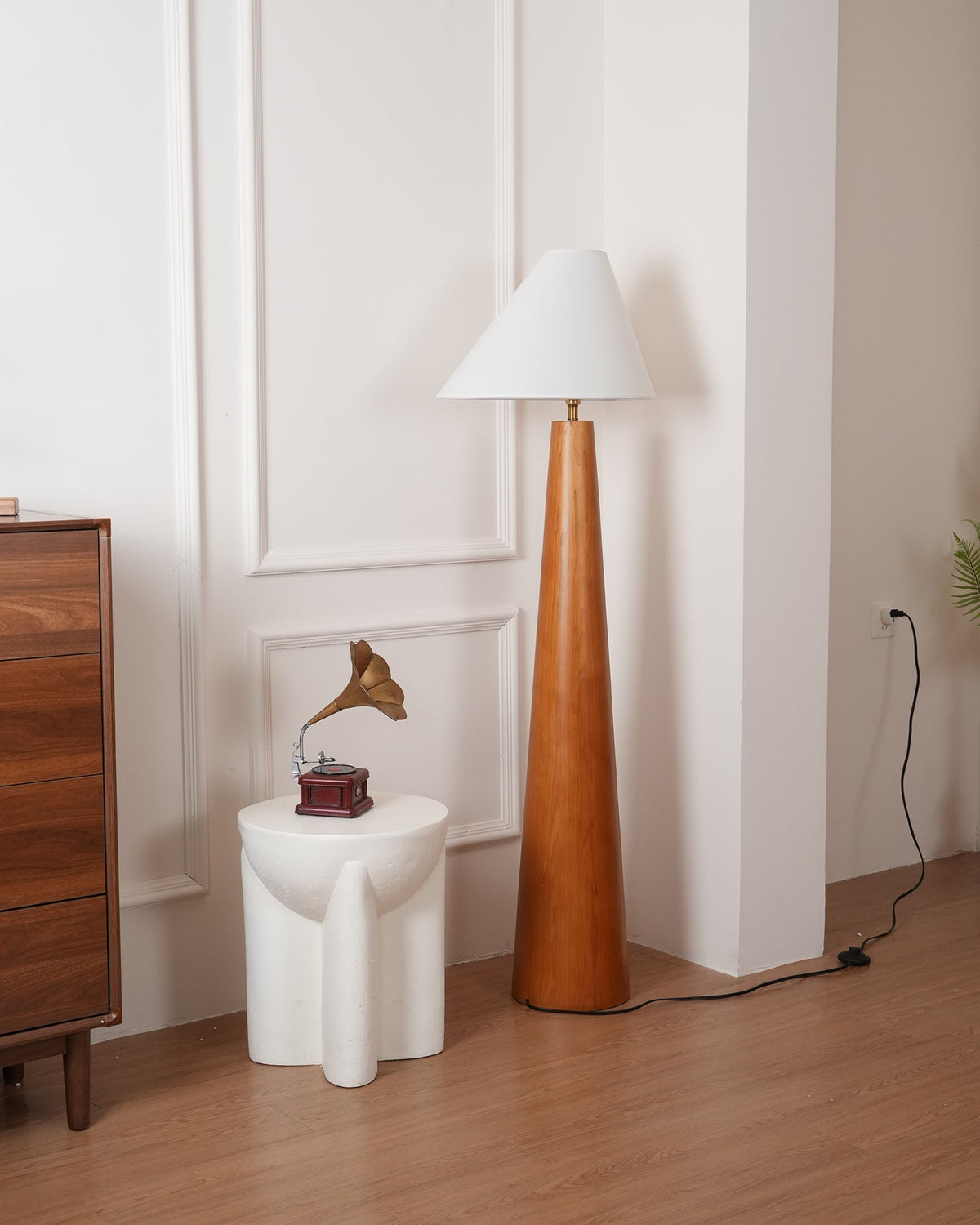 Pinnacle minimalistisch Houten vloerlamp