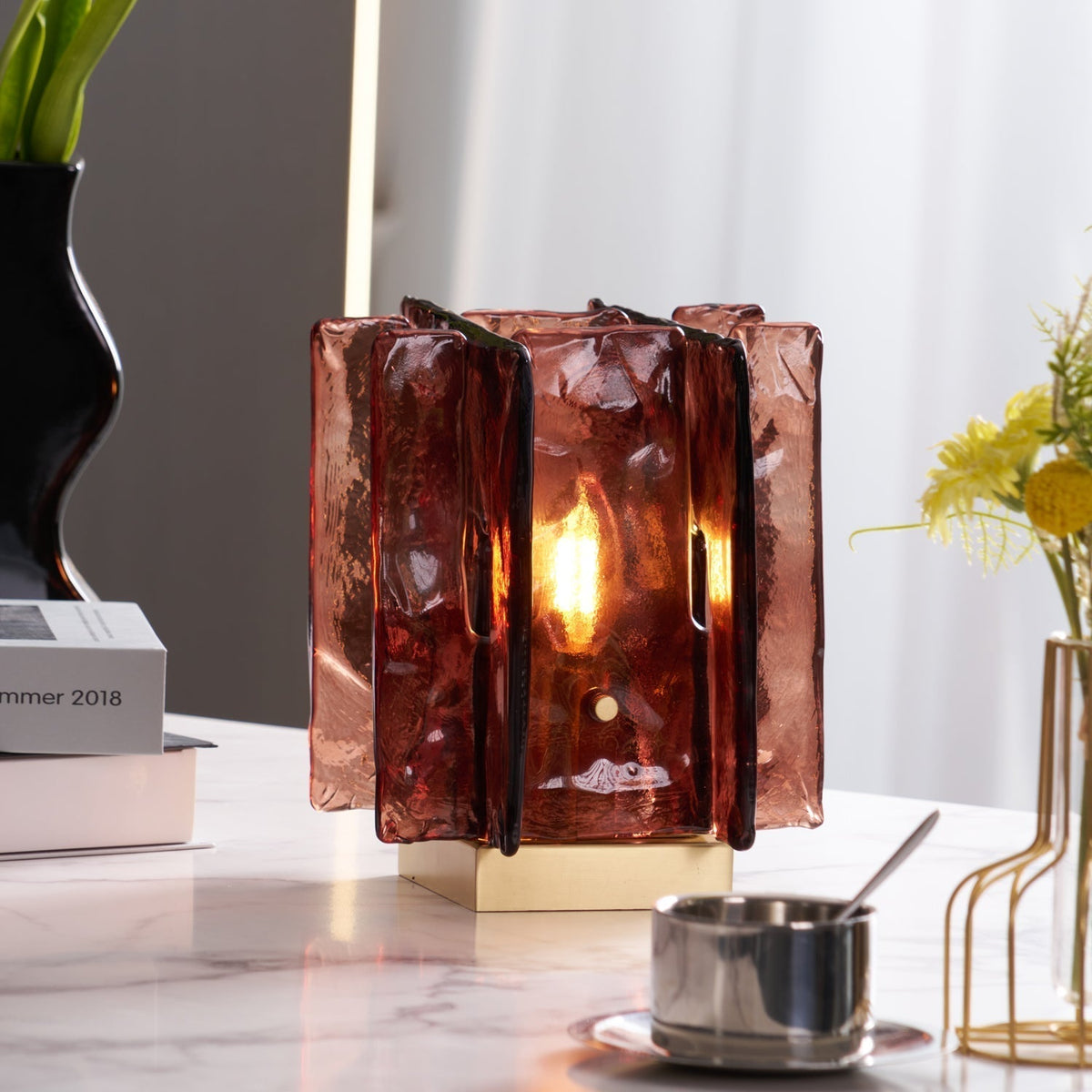 Avlaear Kunstglas tafellamp van glas
